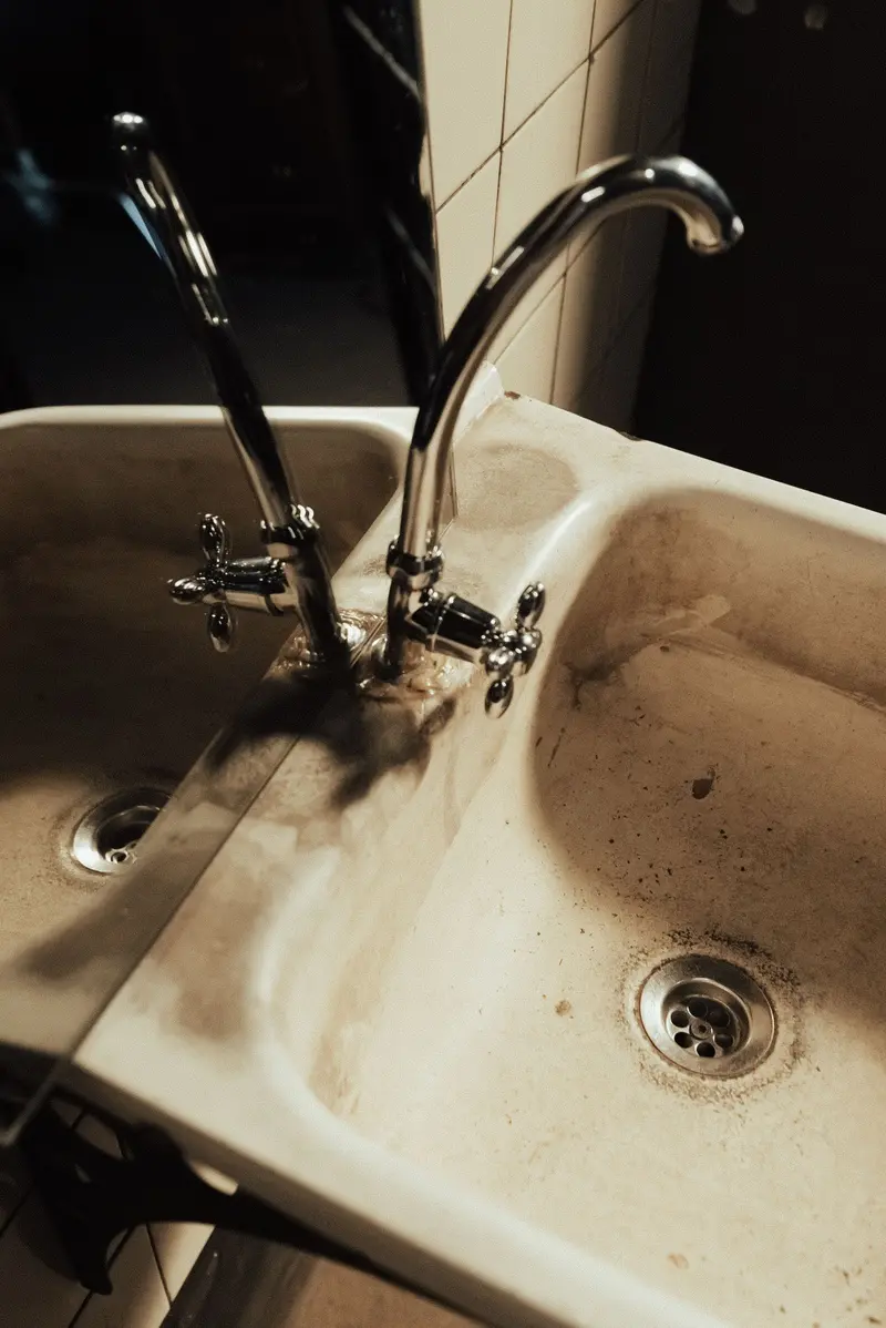 Kitchen sink with a garbage disposal unit